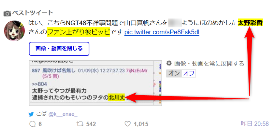 太野彩香,炎上,山口真帆,彼氏 太野彩香,炎上,山口真帆,彼氏